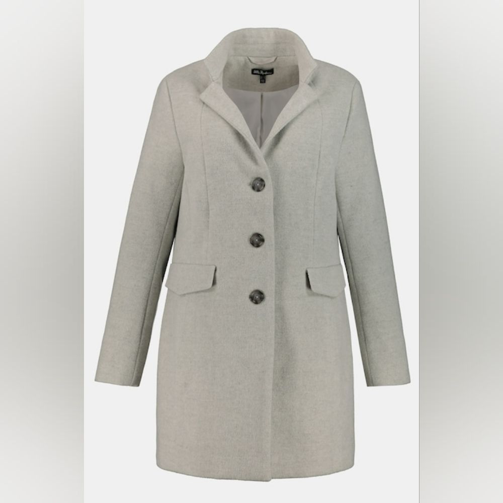 ULLA POPKEN Grey Refined Contrast Button Fully Lined Coat Size 28‎